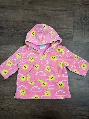 Pottery Barn Kids Pink Hooded Pullover with Sunny Print